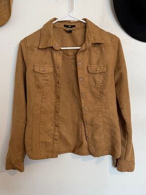 H&M Women's Brown Snap-Front Utility Jacket